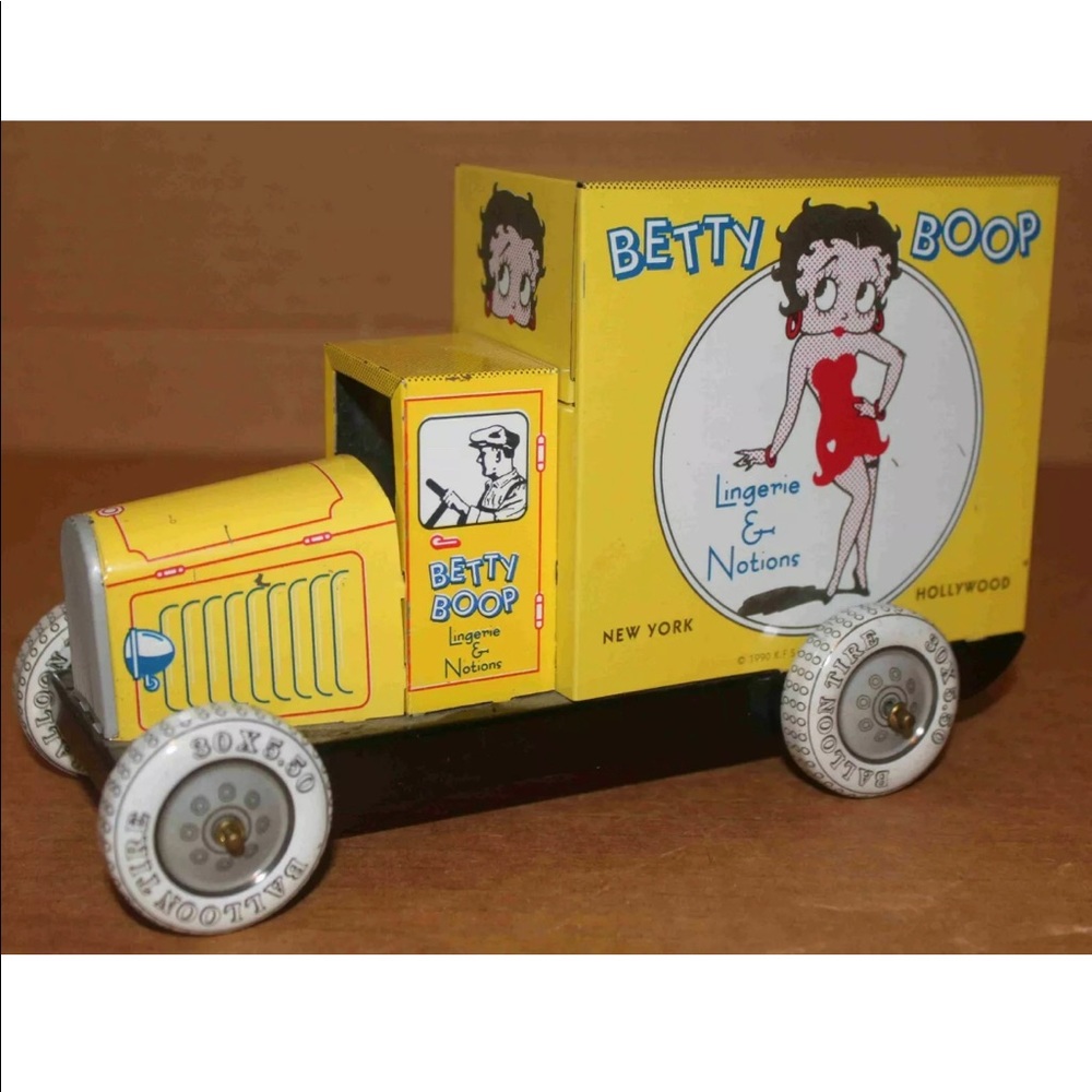 Vintage Betty Boop lithograph truck tin